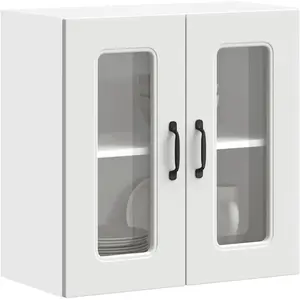 Comparateur de prix : vidaXL Armoire murale de cuisine avec porte en verre Kalmar blanc