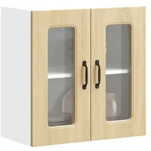 Comparateur de prix : vidaXL Armoire murale de cuisine et porte en verre Kalmar chêne sonoma