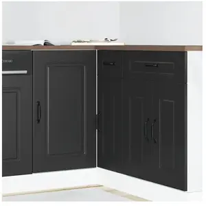vidaXL Armoire de cuisine Kalmar noir bois d'ingénierie pas cher