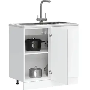 vidaXL Armoire de cuisine Kalmar gris béton bois d'ingénierie pas cher
