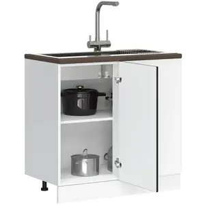 vidaXL Meuble bas du lavabo noir bois d'ingénierie pas cher