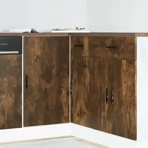 vidaXL Meuble bas du lavabo chêne fumé bois d'ingénierie pas cher
