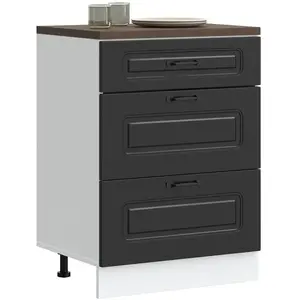 Vidaxl armoire de cuisine kalmar noir bois d'ingénierie pas cher