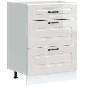 Vidaxl - Armoire de cuisine Kalmar blanc brillant bois ingénierie pas cher