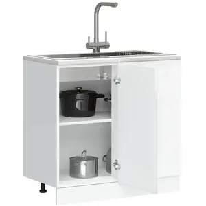 Comparateur de prix : vidaXL Armoire de cuisine Porto blanc brillant bois ingénierie