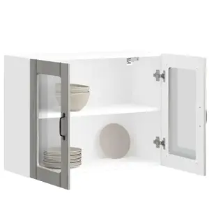 vidaXL Armoire murale de cuisine et porte en verre Lucca sonoma gris
