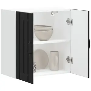 Vidaxl - Armoire murale de cuisine Lucca noir bois d'ingénierie pas cher