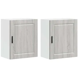 Comparateur de prix : vidaXL Vidaxl Armoires Murales De Cuisine 2 Pcs Porto Sonoma Gris