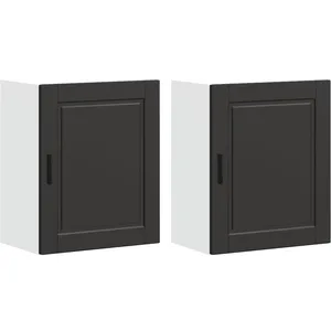 Comparateur de prix : vidaXL Armoires de cuisine suspendues 2 pcs. Porto Noir Bois composite