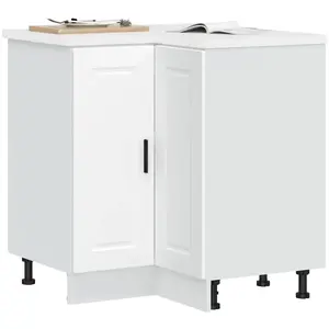 vidaXL Vidaxl Armoire D'angle De Cuisine Porto Blanc Bois D'ingénierie