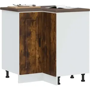 Vidaxl - Armoire d'angle de cuisine Porto chêne fumé bois d'ingénierie pas cher