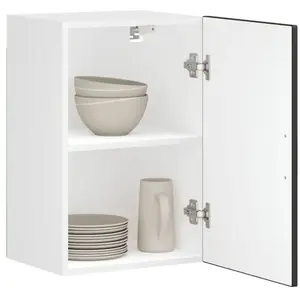 vidaXL Vidaxl Armoire Murale De Cuisine Porto Noir Bois D'ingénierie