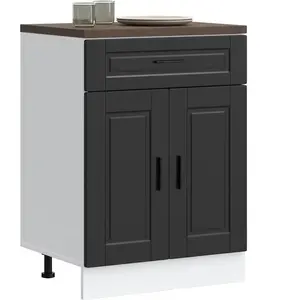 vidaXL Armoire de cuisine Porto noir bois d'ingénierie pas cher