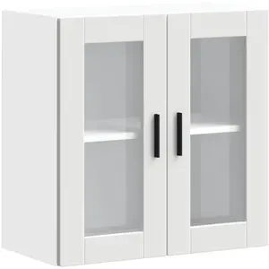 Comparateur de prix : vidaXL Armoire murale de cuisine avec porte en verre Porto blanc