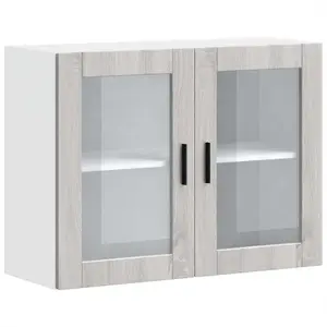 Comparateur de prix : vidaXL Armoire murale de cuisine avec porte en verre Porto sonoma gris