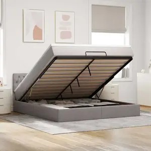 Comparateur de prix : vidaXL Vidaxl Cadre De Lit Ottoman Avec Matelas Taupe 160x200 Cm Tissu