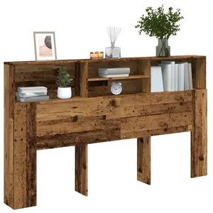 Vidaxl armoire de tête de lit vieux bois 180x19x103,5 cm pas cher