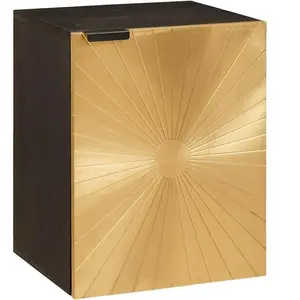 vidaXL Cabinet de salle de bain avec porte Noir et or 38 x 33 x 48 cm pas cher