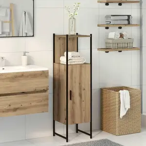 Comparateur de prix : vidaXL Armoire de salle de bain chêne artisanal 33x33x120,5 cm