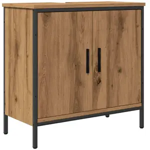 Comparateur de prix : vidaXL Armoire lavabo chêne artisanal 60x30x60 cm bois d'ingénierie