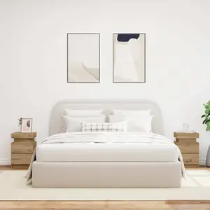 Vidaxl tables de chevet avec led 2 pcs chêne artisanal bois ingénierie pas cher