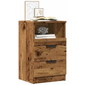 vidaXL Tables de chevet 2 pcs vieux bois 40x36x65 cm bois d'ingénierie pas cher