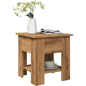 vidaXL Table basse chêne artisanal 40x40x42 cm bois d'ingénierie pas cher