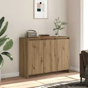 vidaXL Buffet chêne artisanal 102x33x75 cm bois d'ingénierie pas cher