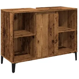 Armoire d'évier vieux bois 80x33x60 cm bois d'ingénierie Vidaxl pas cher