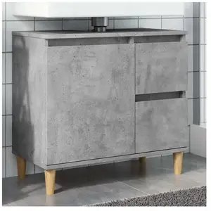 Comparateur de prix : vidaXL Armoire d'évier gris béton 65x33x60 cm bois d'ingénierie