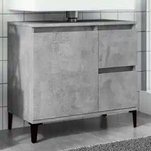 Comparateur de prix : vidaXL Armoire d'évier gris béton 65x33x60 cm bois d'ingénierie
