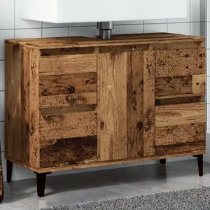 Comparateur de prix : vidaXL Armoire d'évier vieux bois 80x33x60 cm bois d'ingénierie