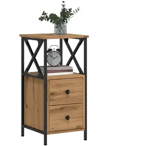 vidaXL Tables de chevet 2 pcs chêne artisanal bois d'ingénierie pas cher
