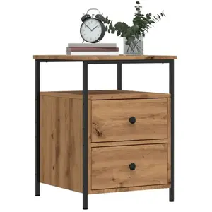 Vidaxl - Table de chevet chêne artisanal 44x45x60 cm bois d'ingénierie pas cher