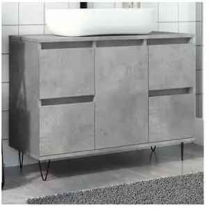 Vidaxl armoire salle de bain gris béton 80x33x60cm bois d'ingénierie pas cher