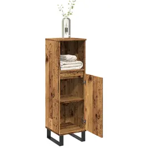 vidaXL Armoire de salle de bain vieux bois 30x30x100cm bois ingénierie pas cher