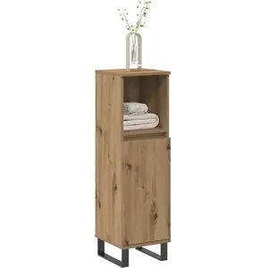 Comparateur de prix : vidaXL Armoire de salle de bain chêne artisanal 30x30x100 cm