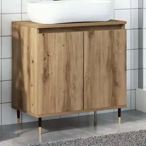 vidaXL Vidaxl Armoire De Salle De Bain Chêne Artisanal 58x33x60 Cm pas cher