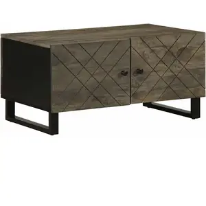 vidaXL Vidaxl Table Basse Noir 80x50x40 Cm Bois Massif De Manguier pas cher