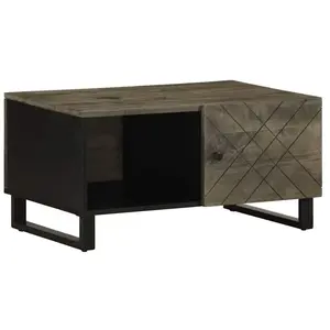 Comparateur de prix : vidaXL Vidaxl Table Basse Noir 80x50x40 Cm Bois Massif De Manguier
