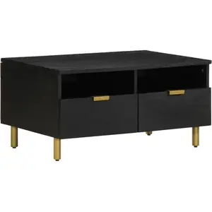vidaXL Table basse noir 80x54x40 cm bois d'ingénierie pas cher