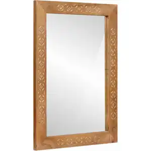 vidaXL Miroir Marron clair 57 x 70 x 3 cm bois de manguier massif