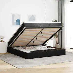 Comparateur de prix : vidaXL Vidaxl Cadre De Lit Ottoman Avec Matelas Noir 160x200 Cm Tissu