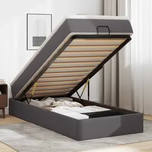 Vidaxl - Cadre De Lit Ottoman Avec Matelas Gris 90x200 Cm Similicuir pas cher