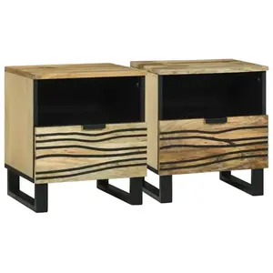 Cabinet De Chevet Avec Tiroir 2 Pcs Marron 40 X 33 X 46 Cm Vidaxl pas cher