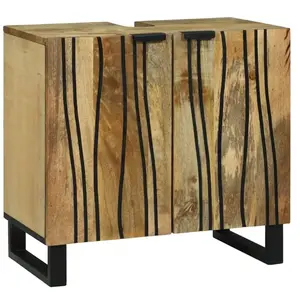 Meuble Sous Lavabo Avec Étagère Marron, Noir 62 X 33 X 58 Cm Vidaxl pas cher