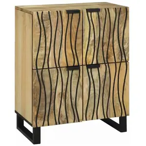 vidaXL Sideboard Marron 60 x 33 x 75 cm bois de manguier massif pas cher