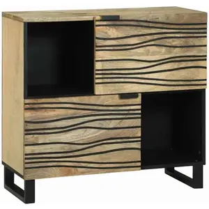 Vidaxl buffet  80x33.5x75 cm en bois massif de mangue pas cher