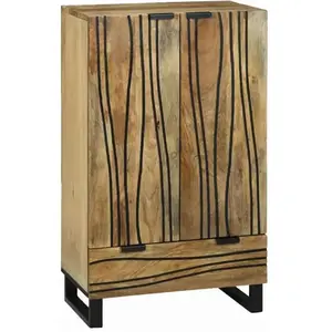 Vidaxl buffet  60x33.5x100 cm bois massif de mangue pas cher