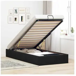 vidaXL Vidaxl Cadre De Lit Ottoman Sans Matelas Noir 90x190 Cm Velours pas cher
